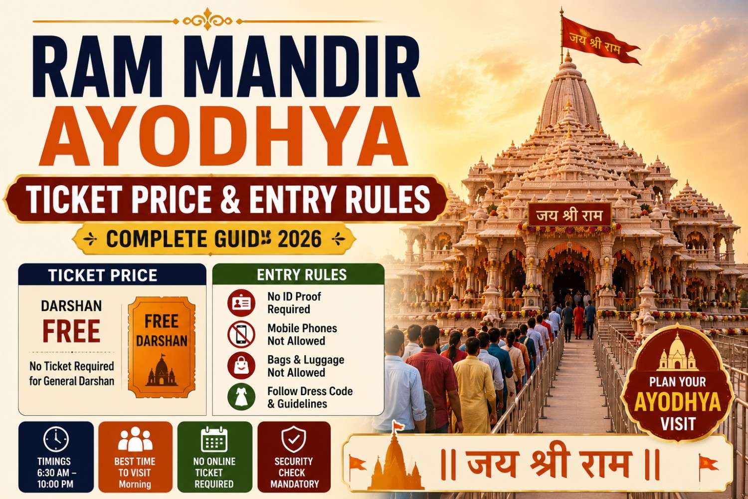 Ram Mandir Ayodhya Ticket Price & Entry Rules (Complete Guide 2026)