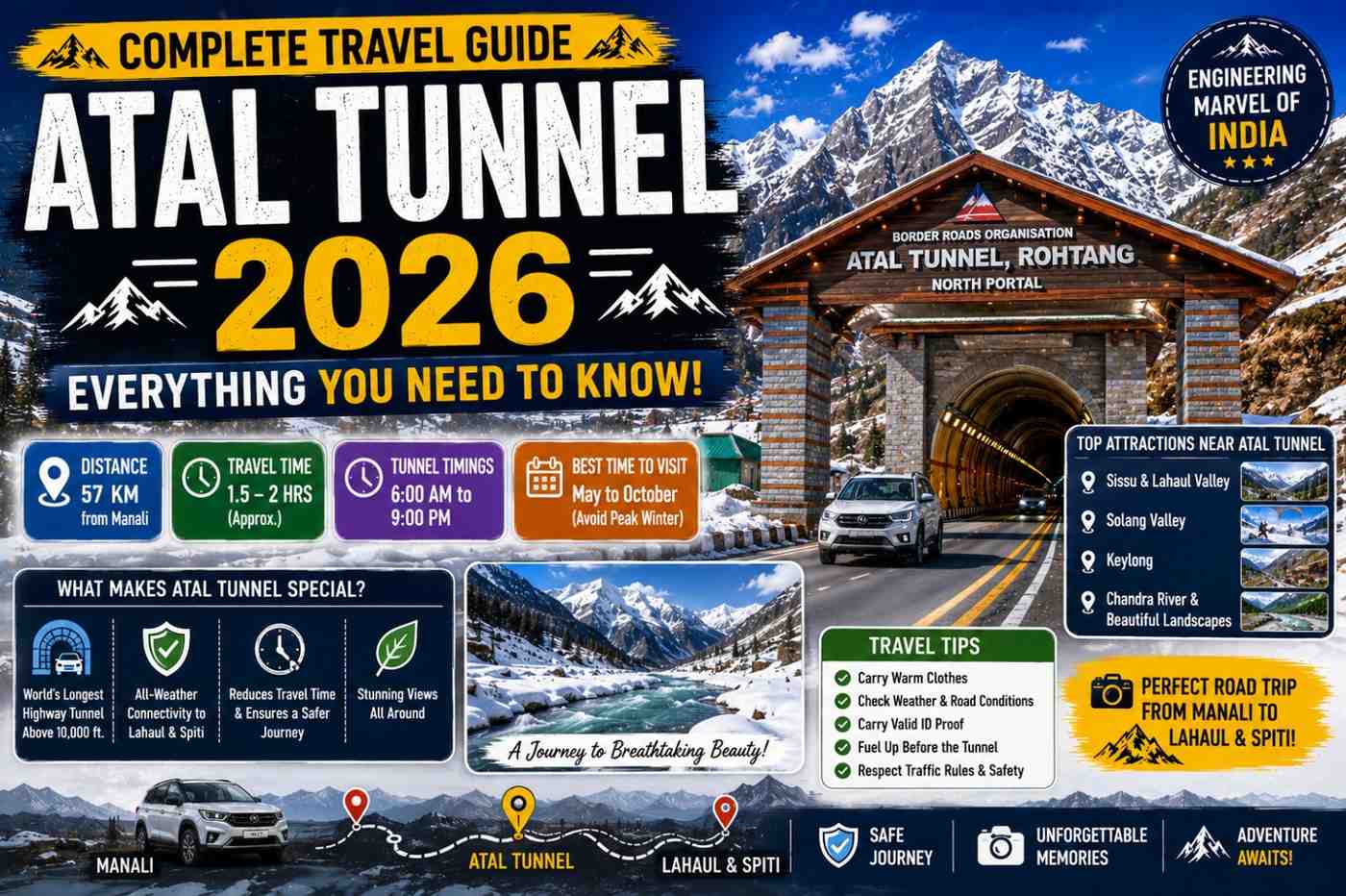 Atal Tunnel Distance & Travel Time – Complete Guide from Manali (2026)
