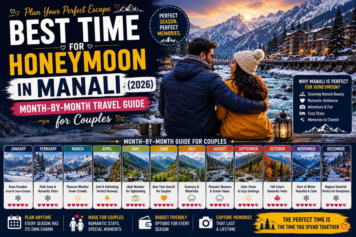 Best Time for Honeymoon in Manali (2026) – Month-by-Month Travel Guide for Couples